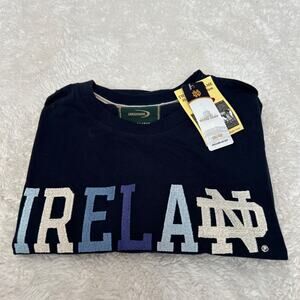 Norte Dame College NWT Mens Navy Embroidered Logo T Shirt Sz XL School Spirit